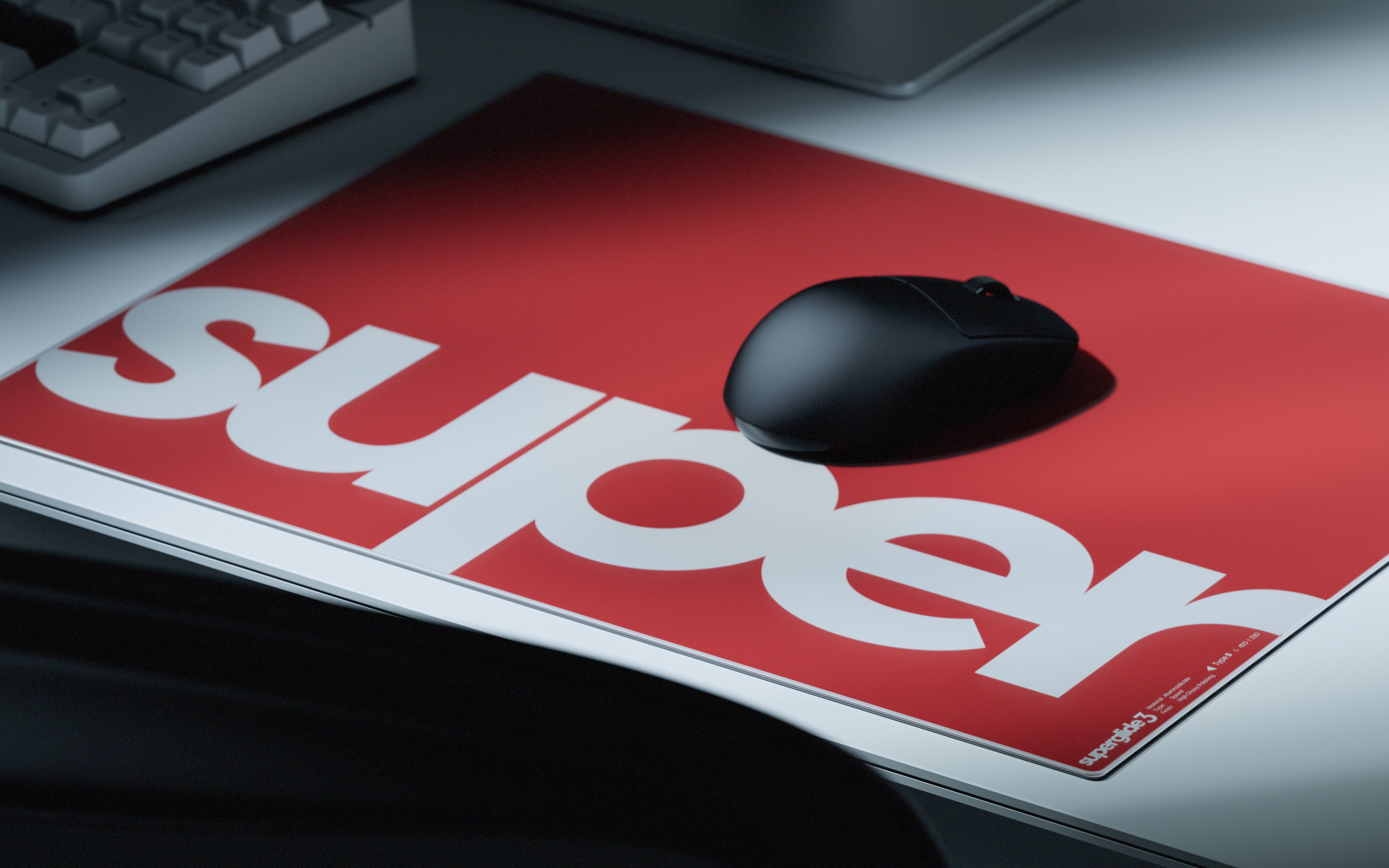 Tapis de souris en verre Superglide3 - Grand - Rouge