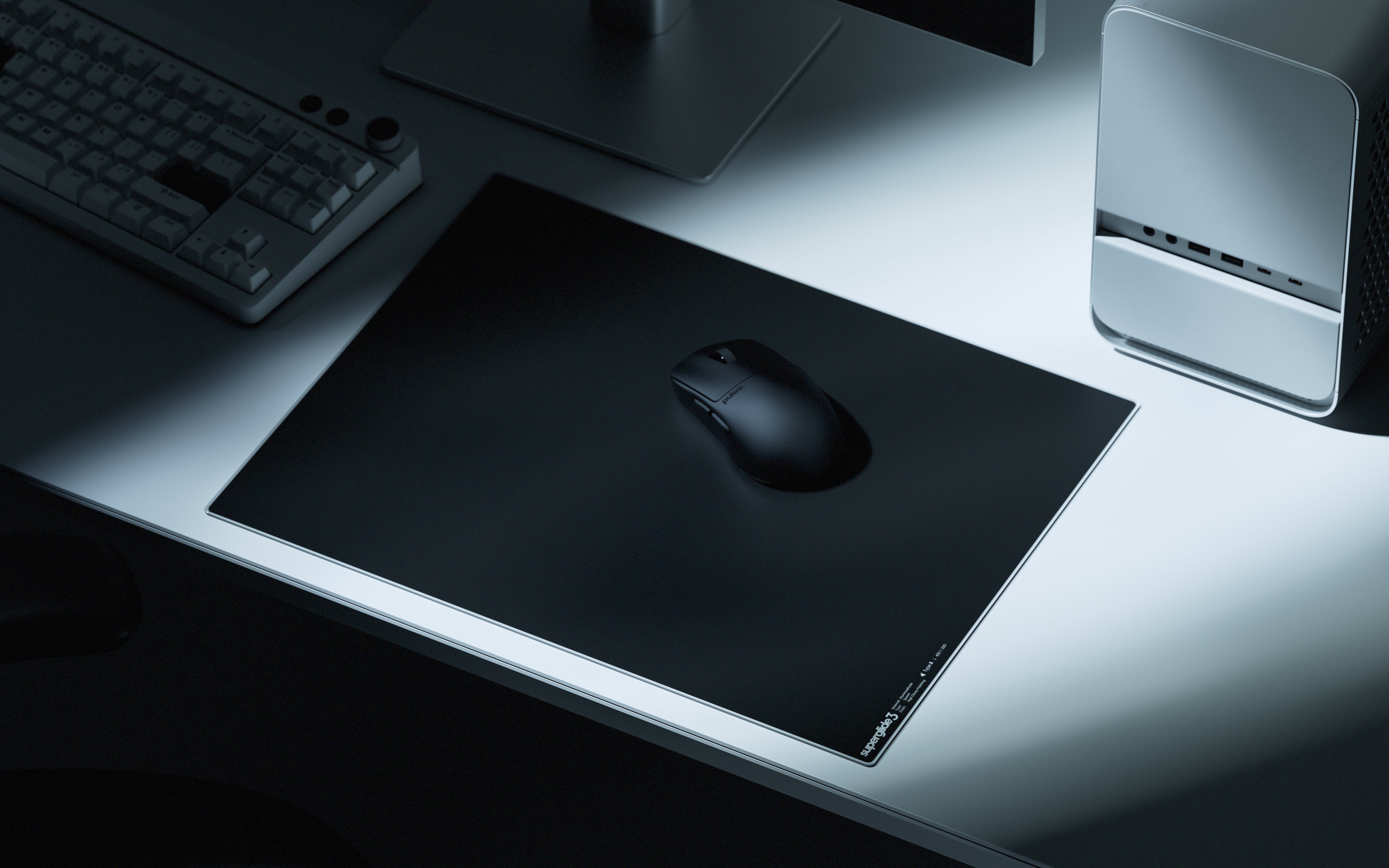 Tapis de souris en verre Superglide3 - Grand - Noir