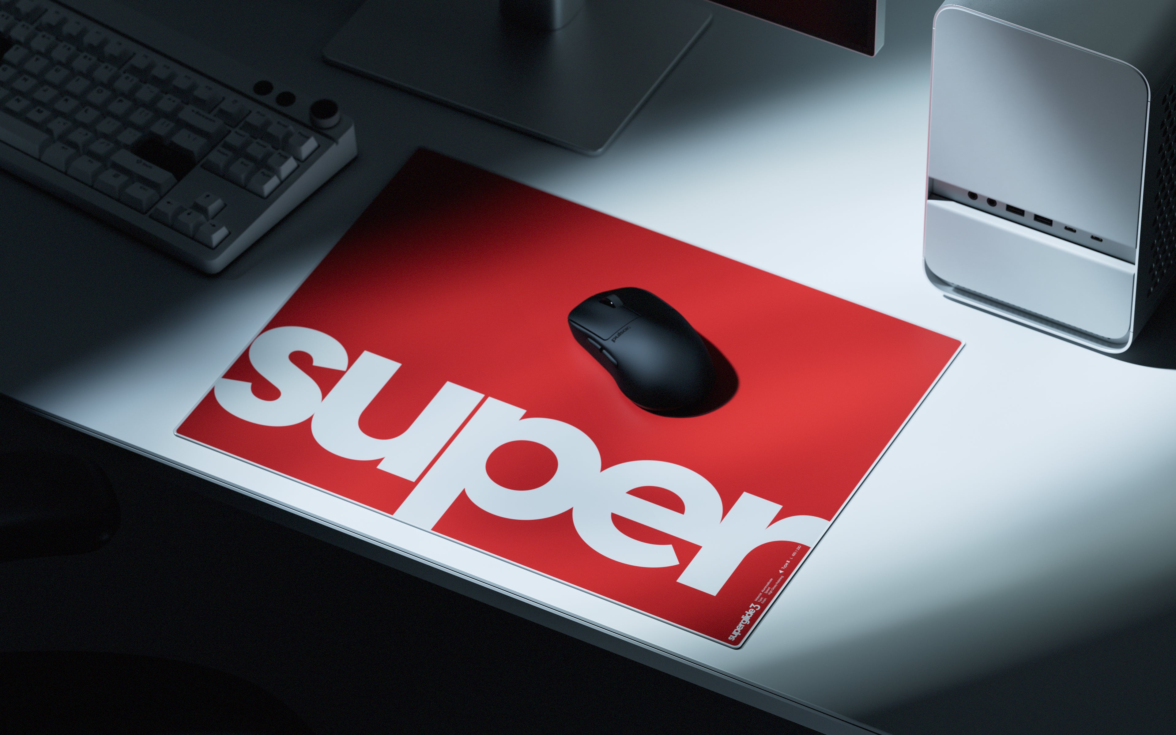 Tapis de souris en verre Superglide3 - Grand - Rouge