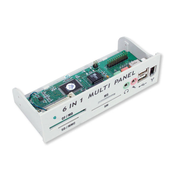 Lecteur de cartes USB 2.0 6-1 5.25 avec baie de montage