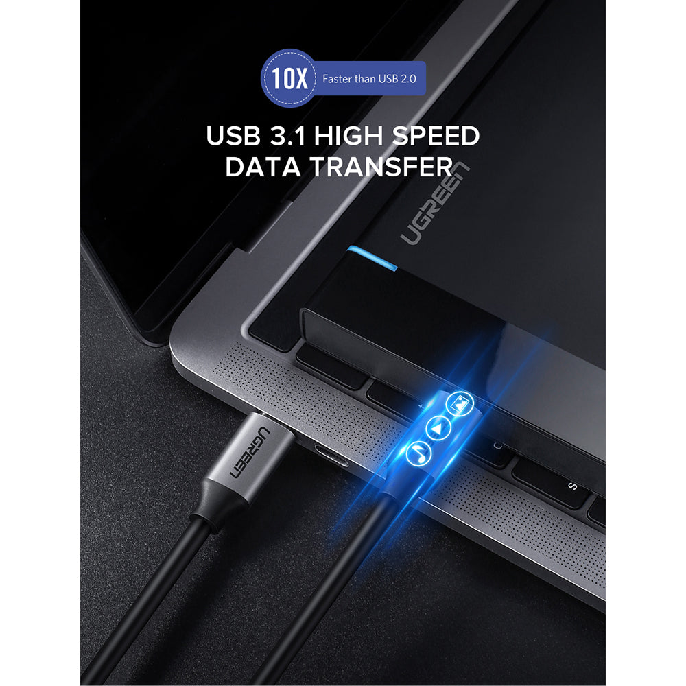 Câble de données USB-C 3.1 mâle vers mâle GEN1 3A