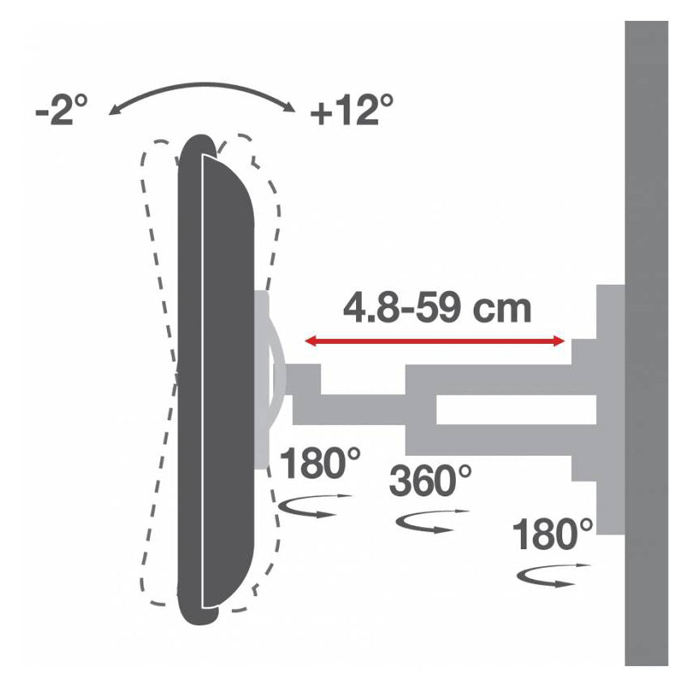 Support mural inclinable – Téléviseurs de 23 à 55 pouces