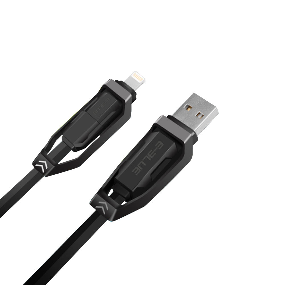 Apple/Android 2-in-1 USB Cable, Black