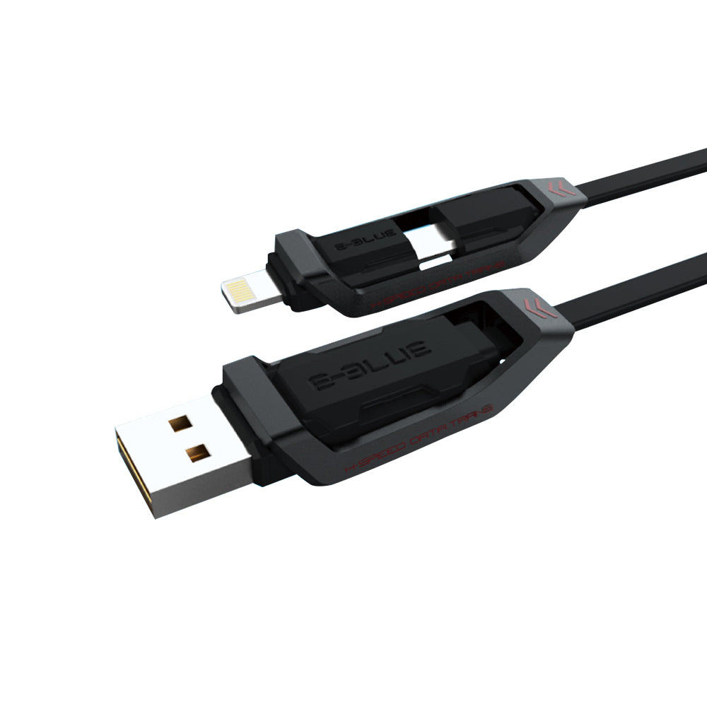Apple/Android 2-in-1 USB Cable, Black