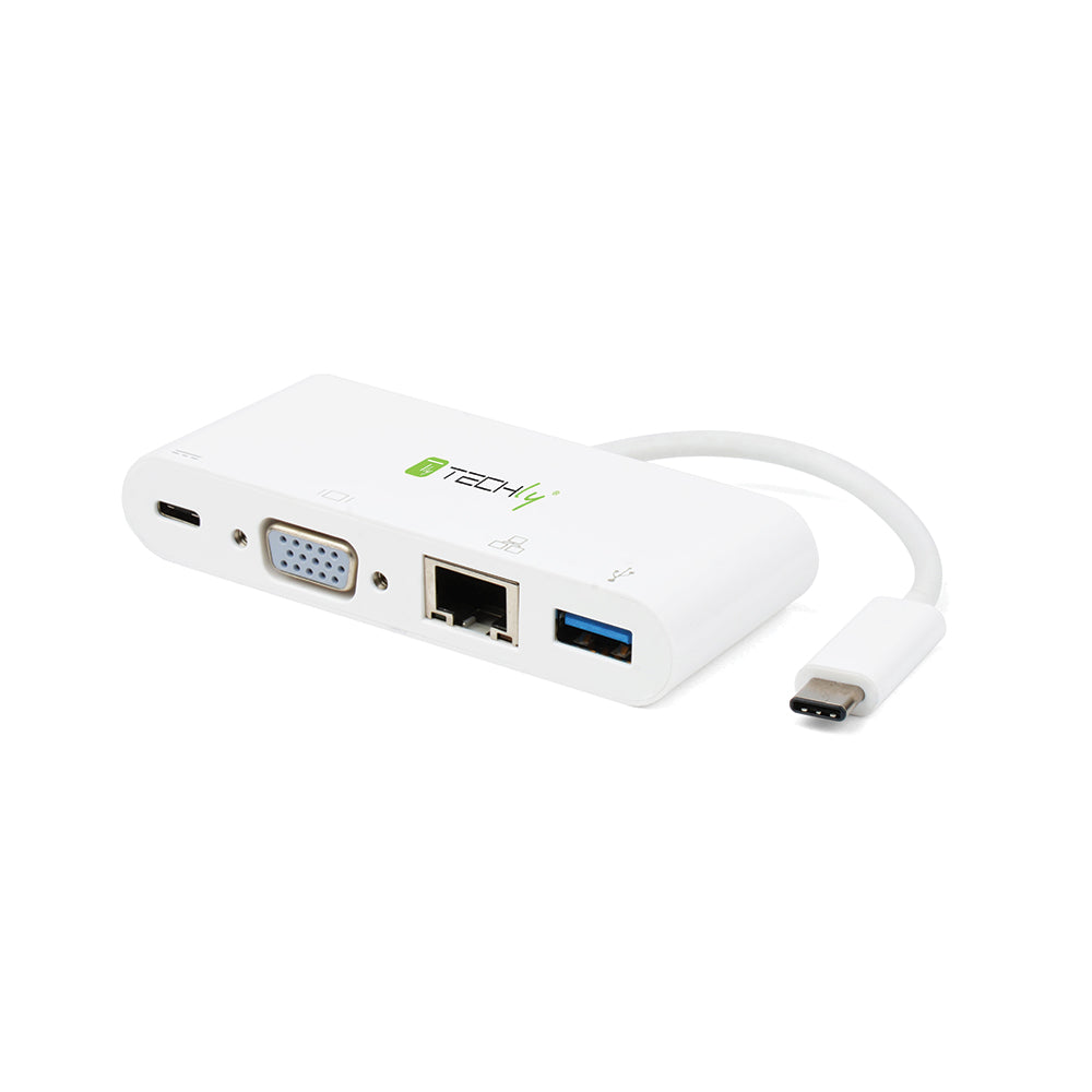 Station d'accueil USB C 3.1 vers USB A 3.0/VGA/RJ45