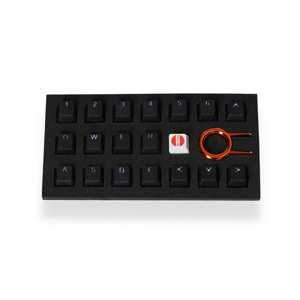 Rubber Keycap set - Black - 18 pcs