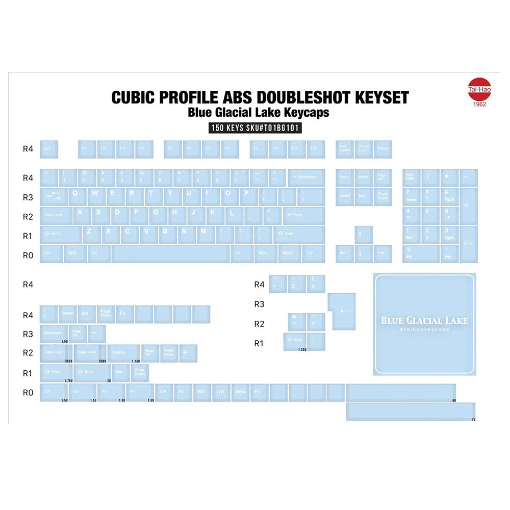 Blue Glacial - 150pc ABS Keycap set