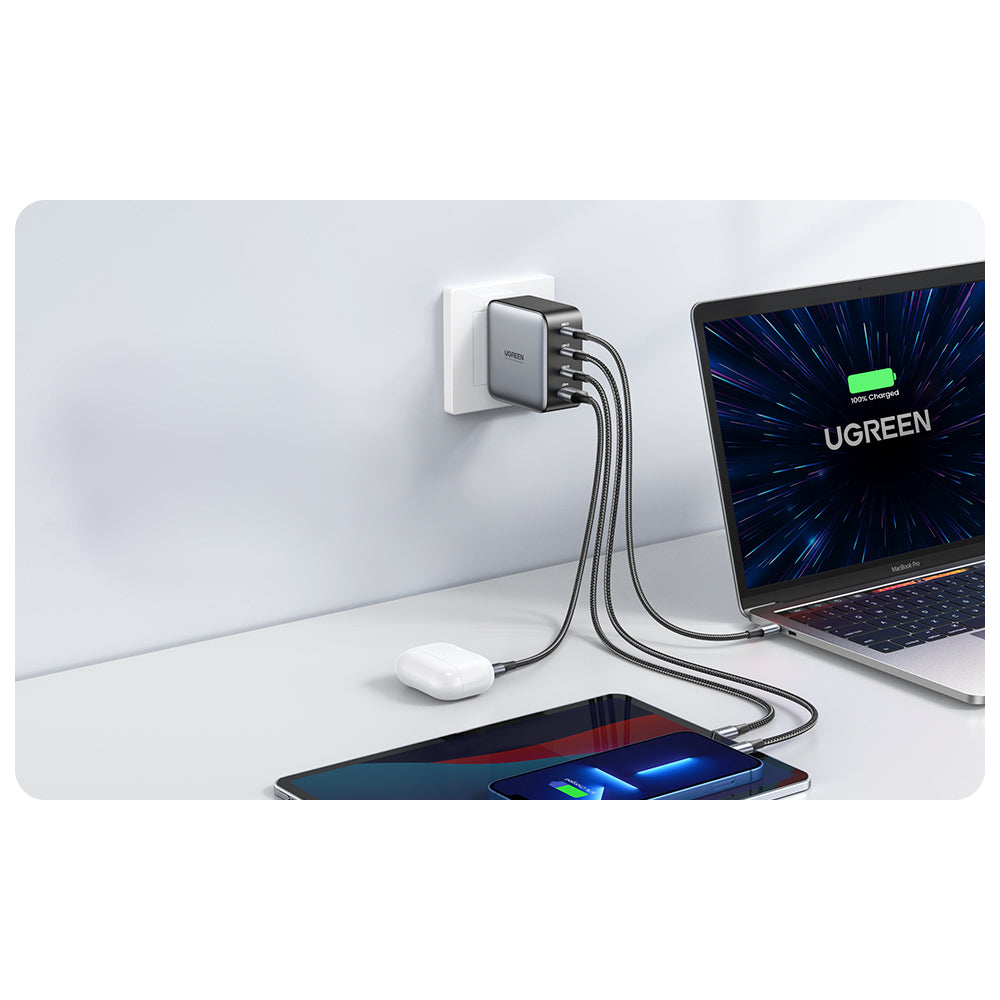 Chargeur rapide GaN 100 W - 3 USB C, 1 USB A