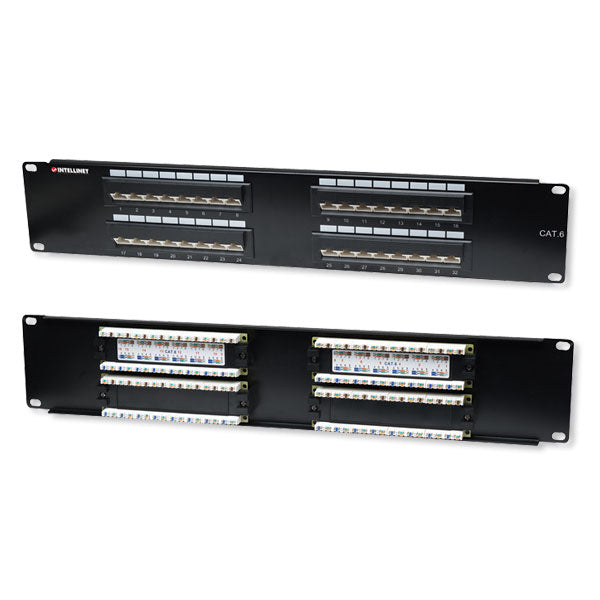 Panneau de brassage coudé Cat6 32 ports - 2u