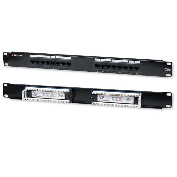 Panneau de brassage CAT5e à 16 ports
