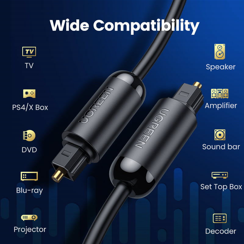 Toslink Optical Male To Male Audio Cable - 1M