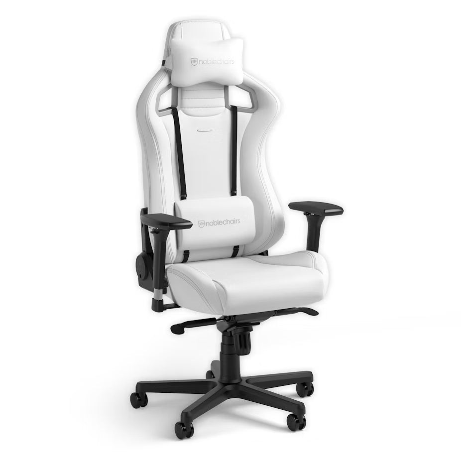 EPIC Gaming Chair - White Edition - High-Tech Faux Vegan Leather