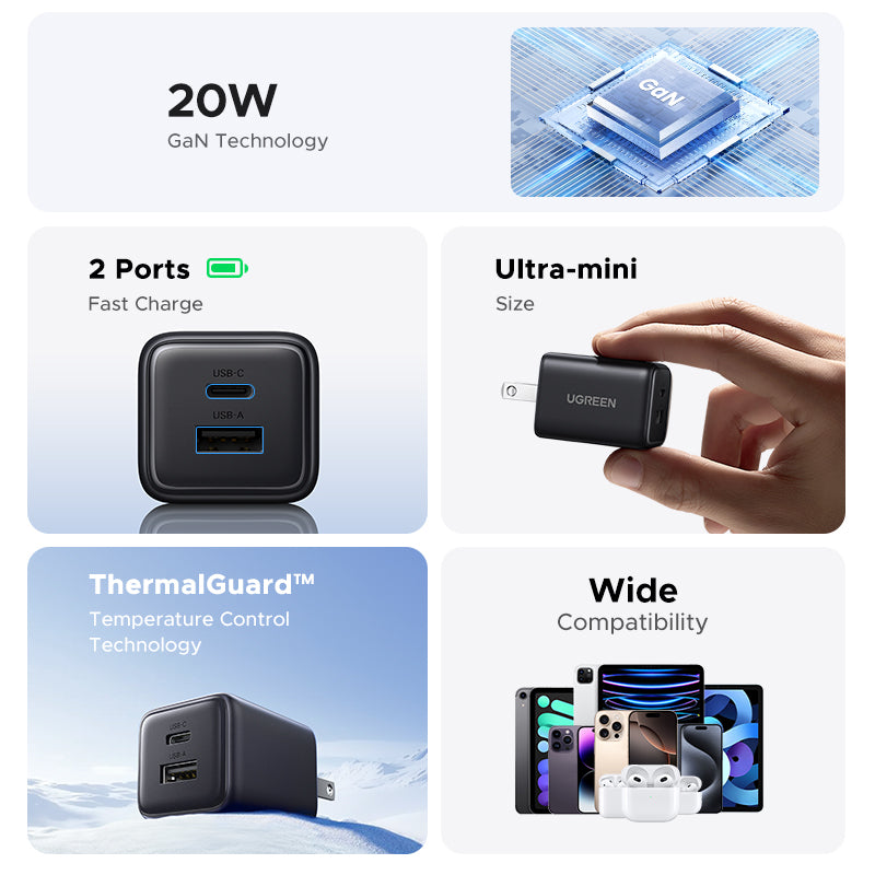 Chargeur rapide GaN 20 W 1C1A