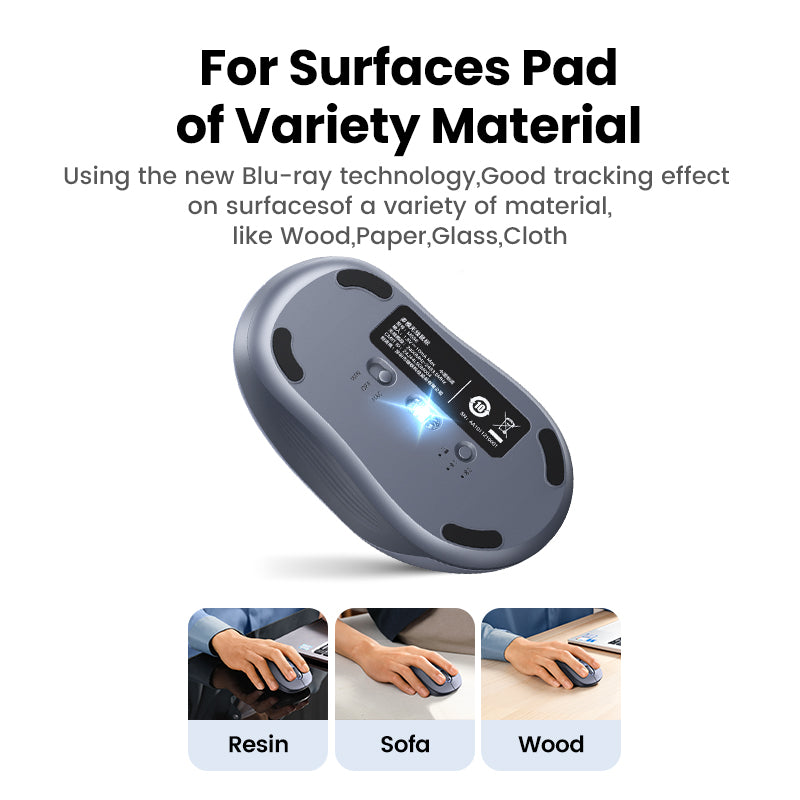 Souris compacte sans fil et Bluetooth 2,4 GHz - Grise