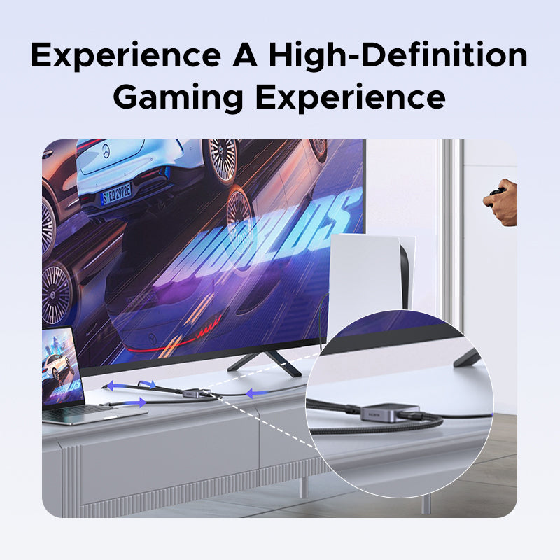 Commutateur USB-C + HDMI (4K à 60 Hz) : 2 entrées, 1 sortie