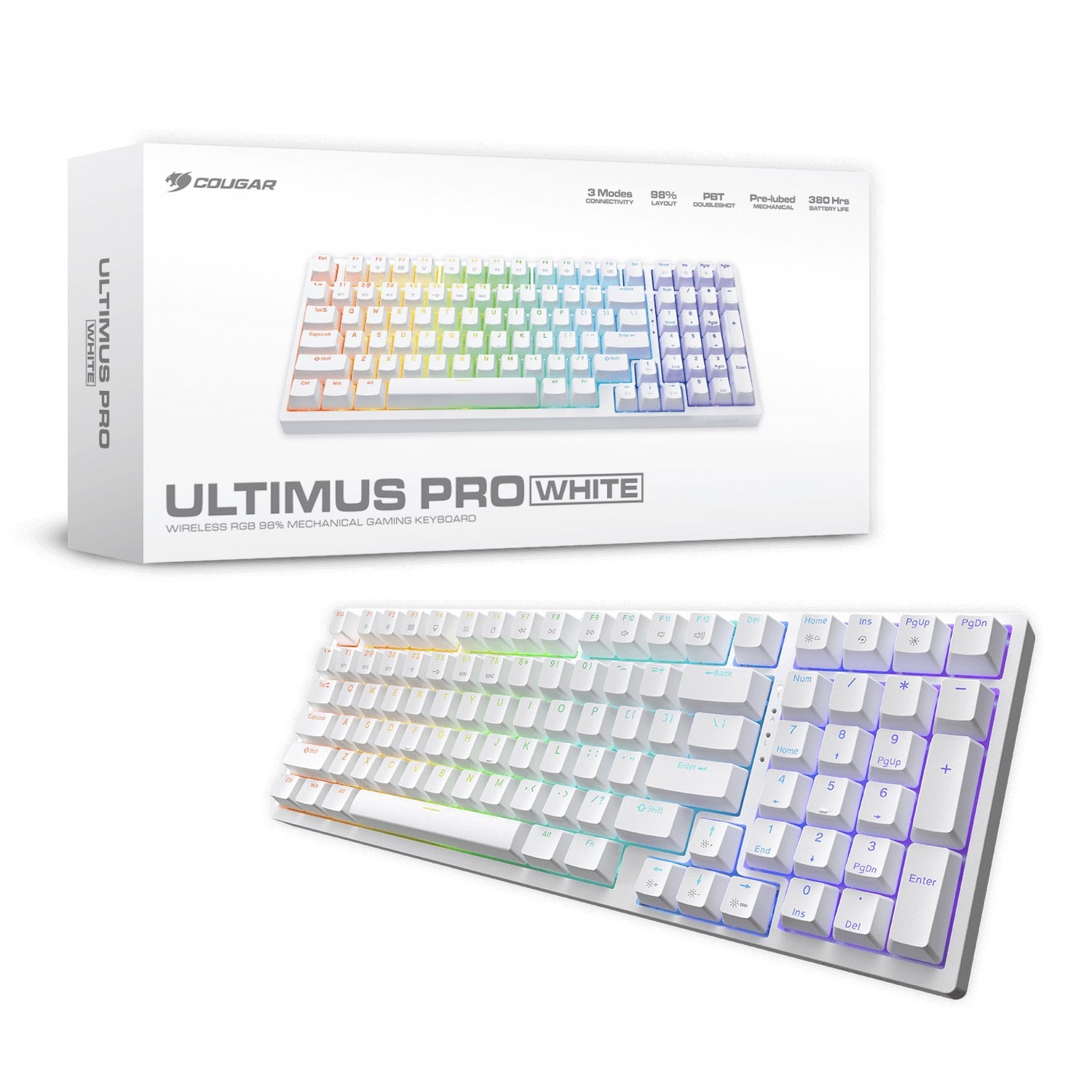 Ultimus Pro Wireless Gaming Keyboard - White