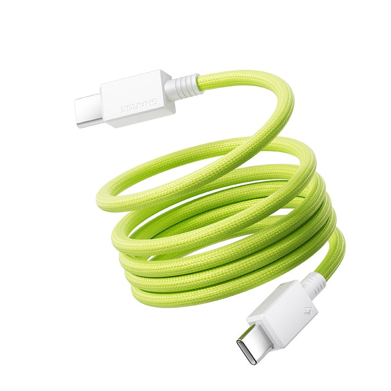 Câble de charge rapide magnétique tressé en nylon - 240 W - USB-C vers USB-C - 1 m - Vert