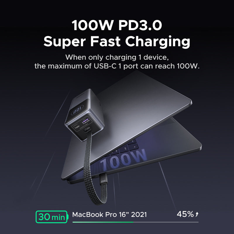 20000mAh 130W Power Bank with 100W Built-in Cable