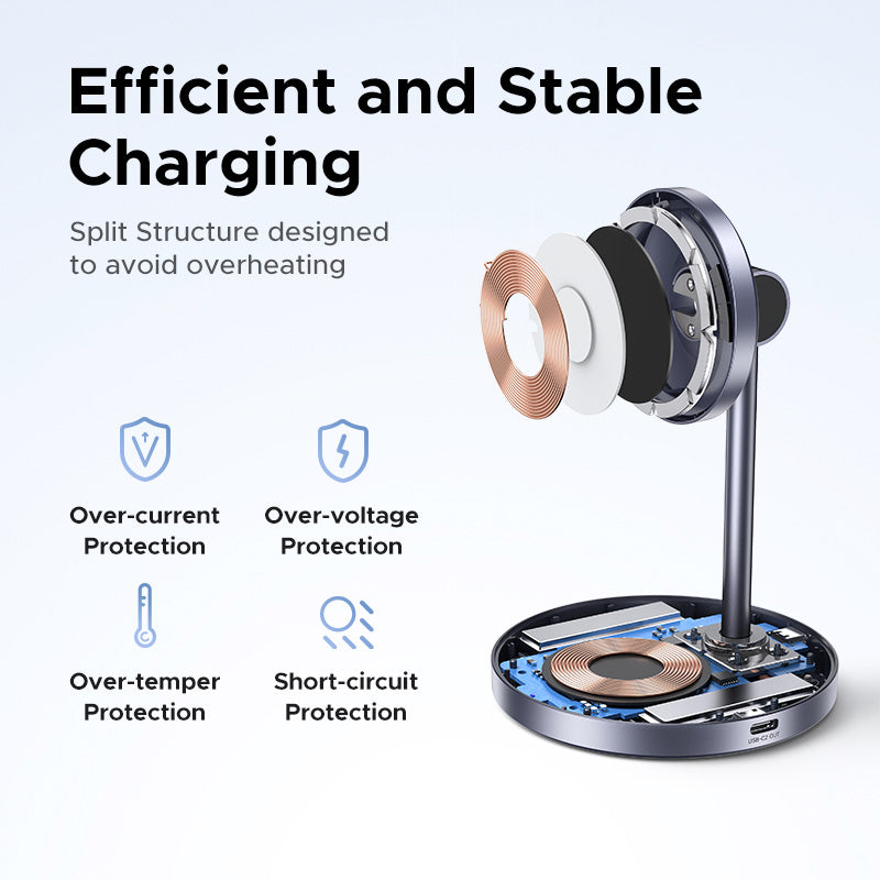 Chargeur sans fil Qi2 25W 2-en-1