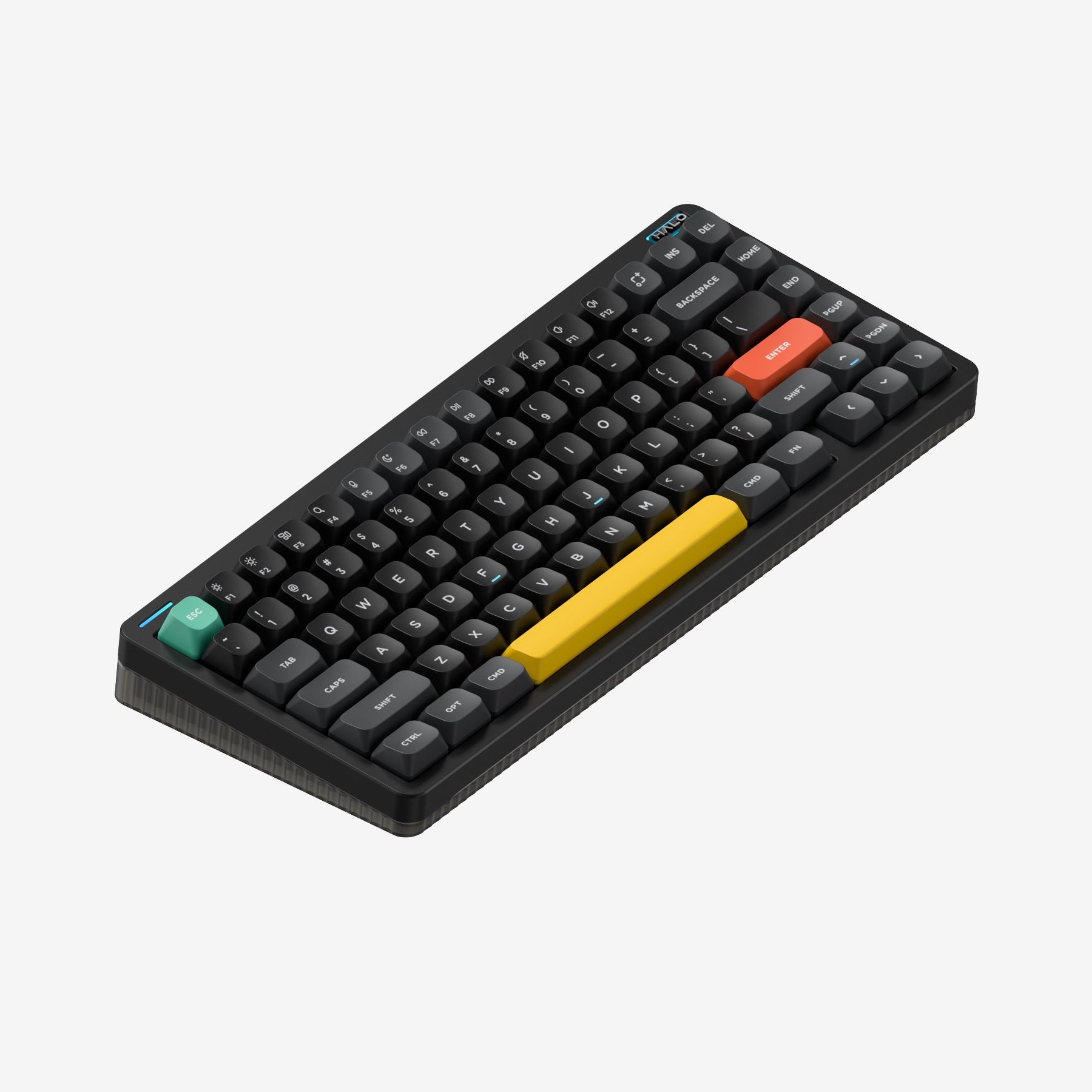 Halo75 V2 - Obsidian Black - Silent Red Switches