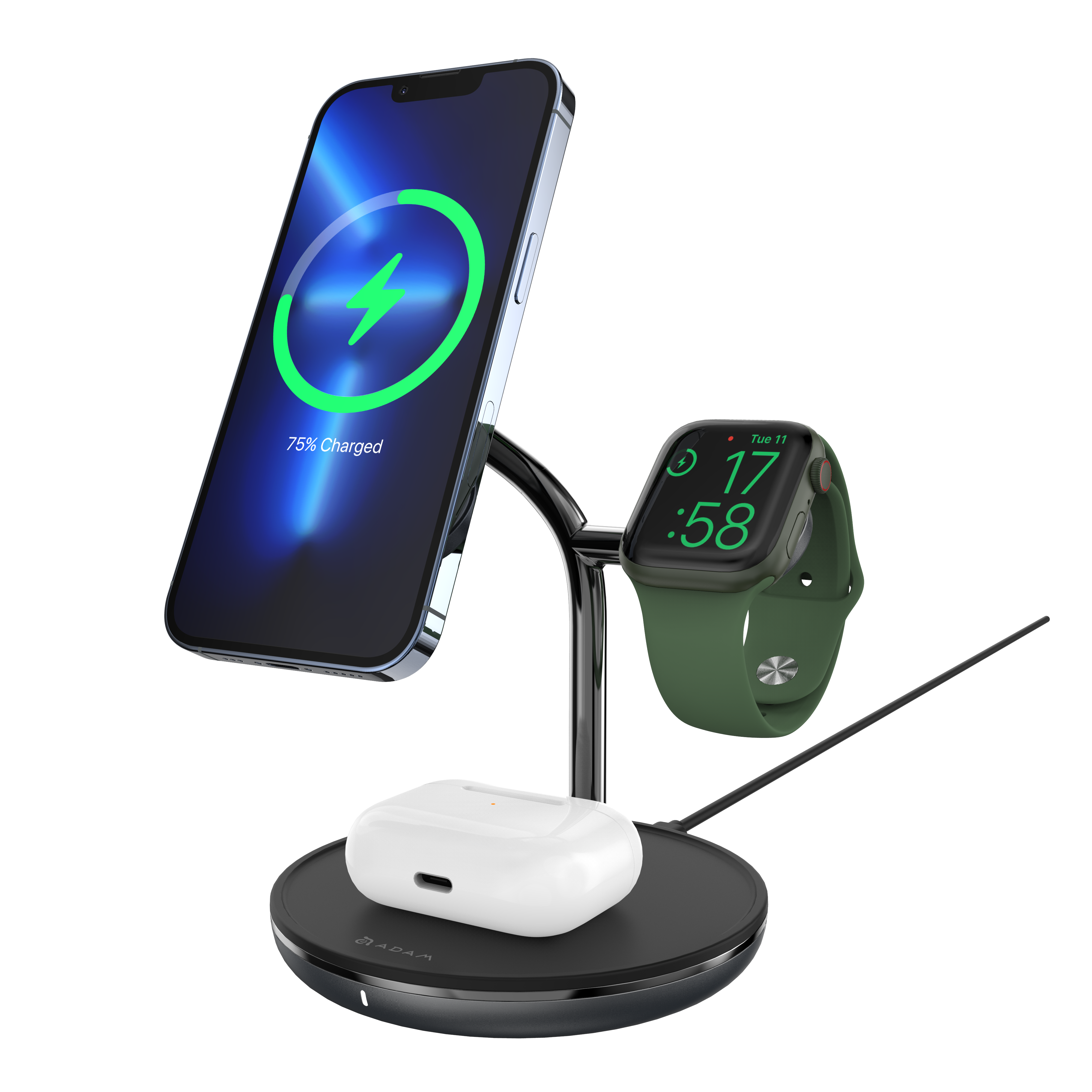 OMNIA M3+ - Magnetic 3-in-1 Wireless Charging Station