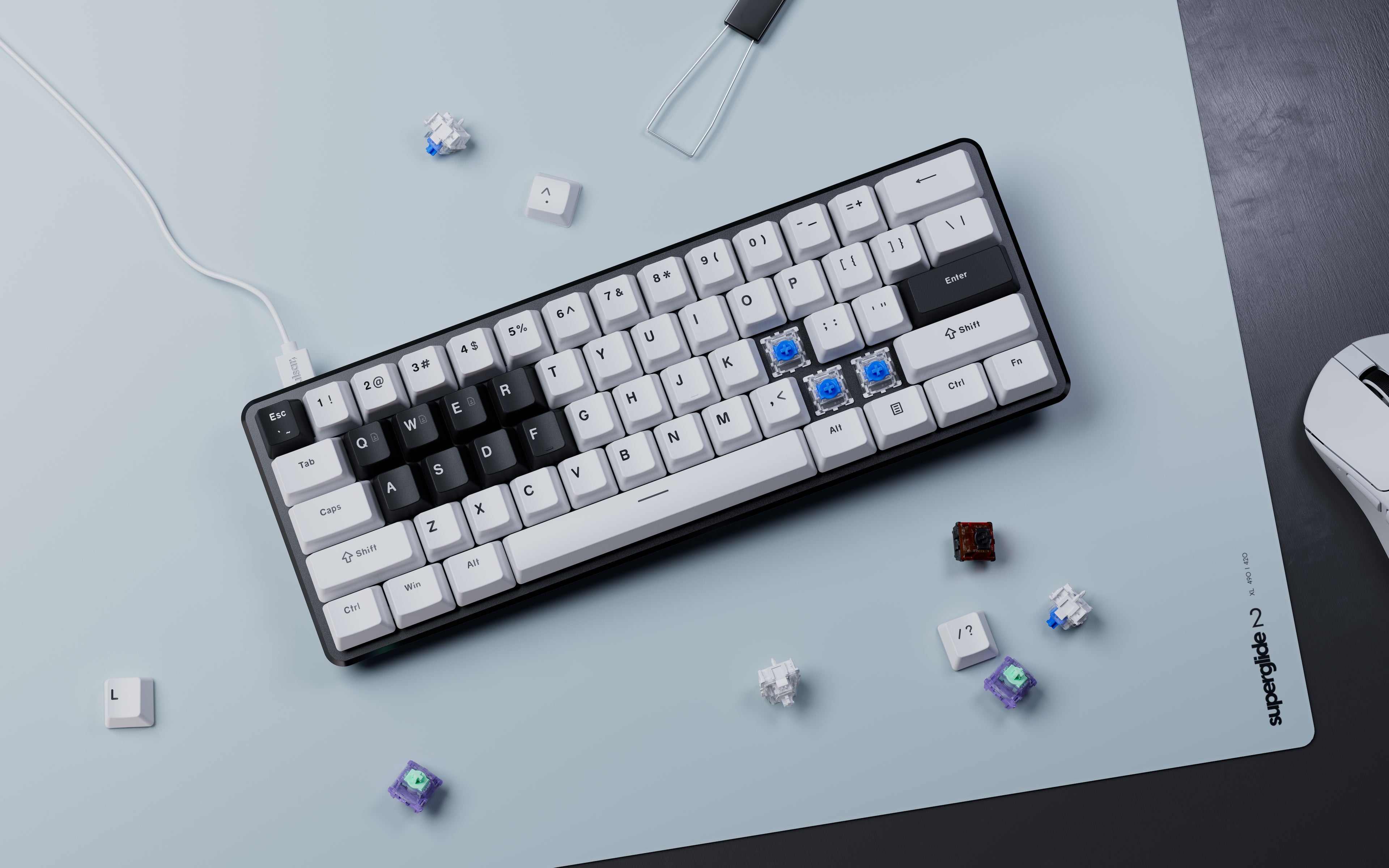 PCMK 3 HE 60 - Hall Effect Keyboard - White