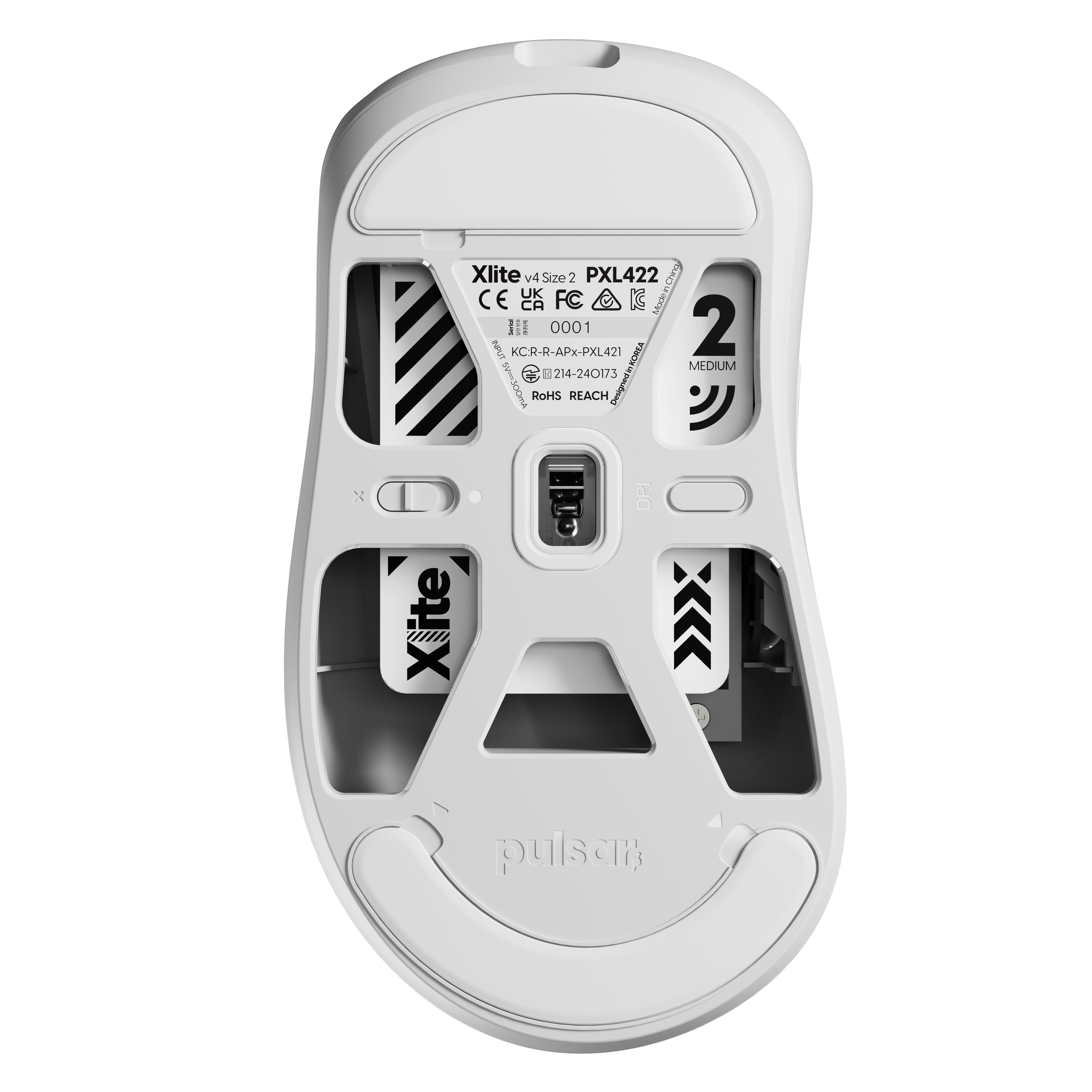 Xlite V4 White - XS-1 Sensor - 8K Wireless Gaming Mouse - Medium (Size 2)