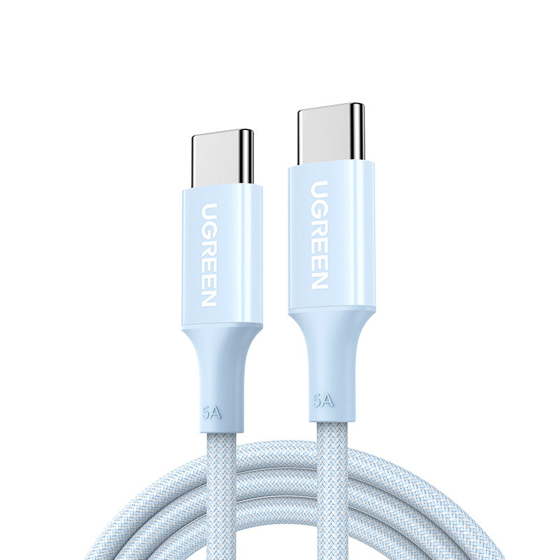 USB-C to USB-C 5A - 100W Braided Cable - 2M Blue