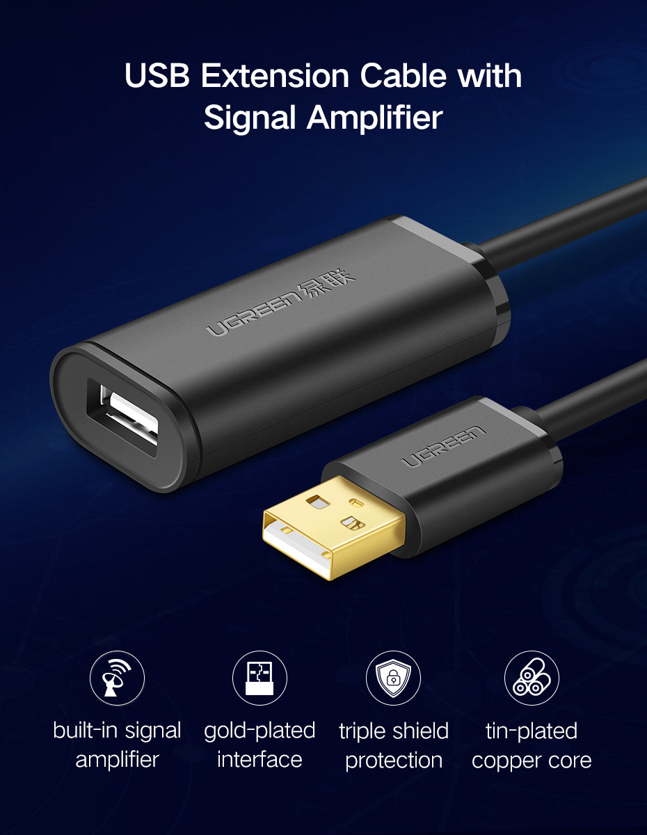 USB 2.0 Active Extension Cable With Chipset - 10M