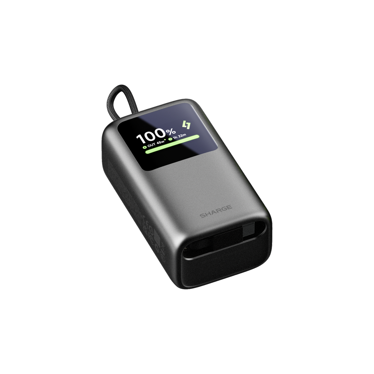 Batterie externe E3 rétractable 45W - 10000mAh - Grise