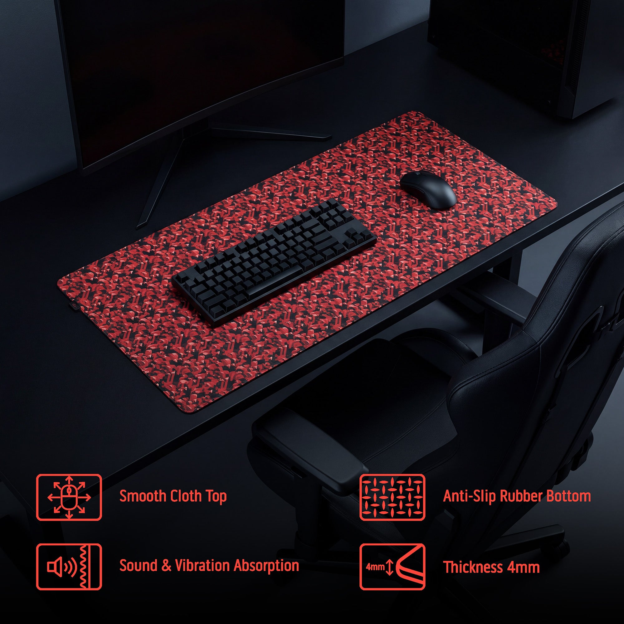 Cloth Deskpad - Labyrinth - Crimson