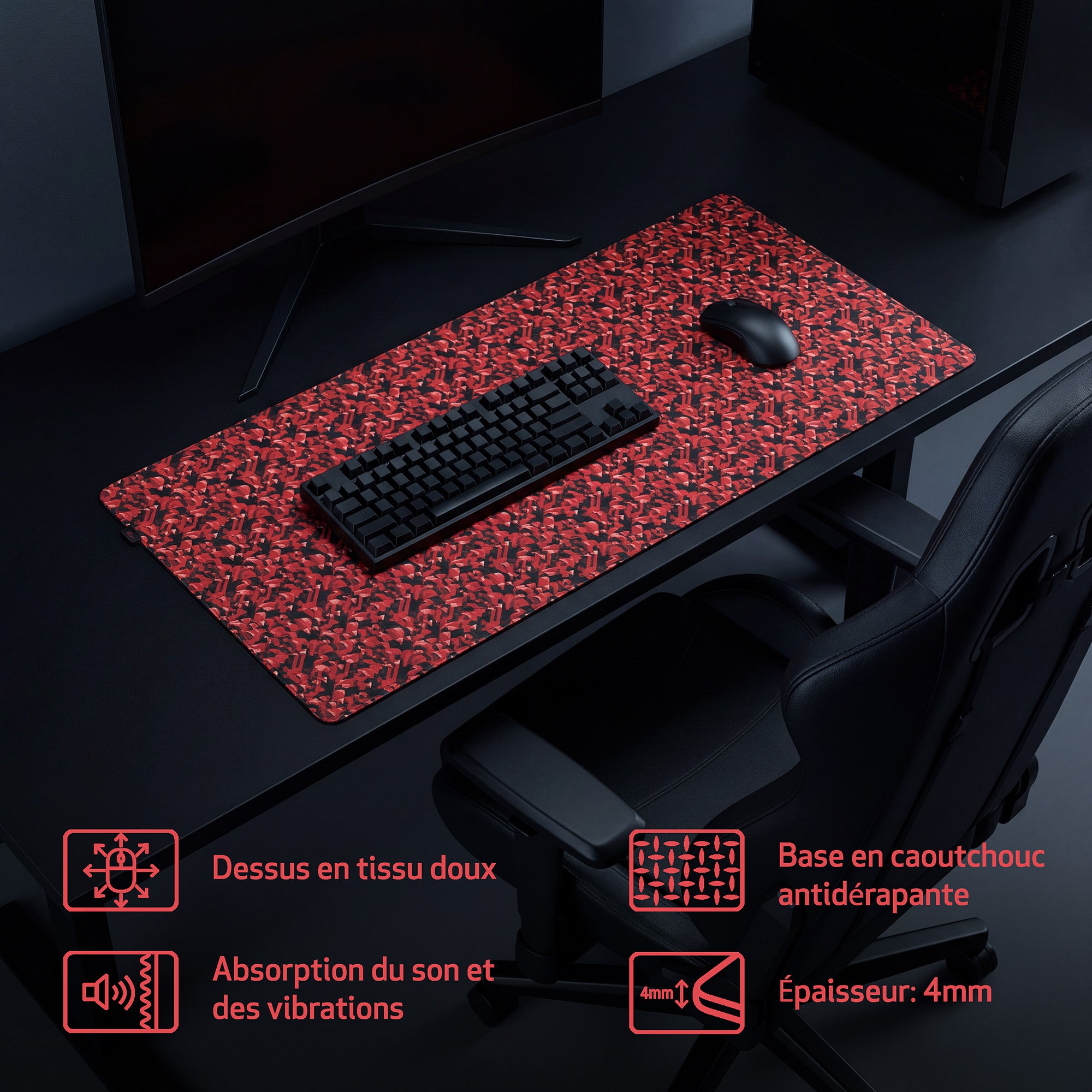 Cloth Deskpad - Labyrinth - Crimson