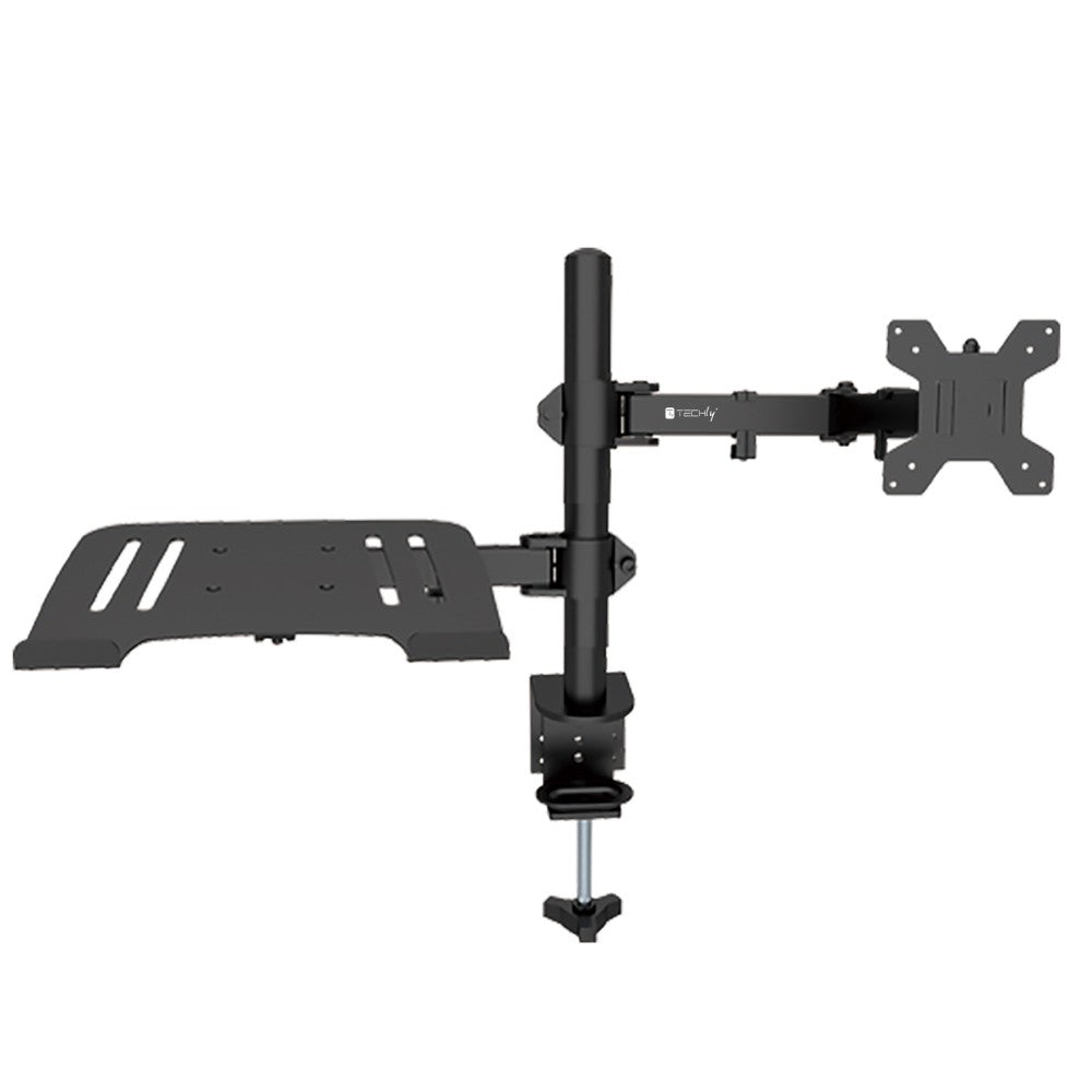 Desk Mount Arm for 13-32'' Monitor and Laptop Shelf