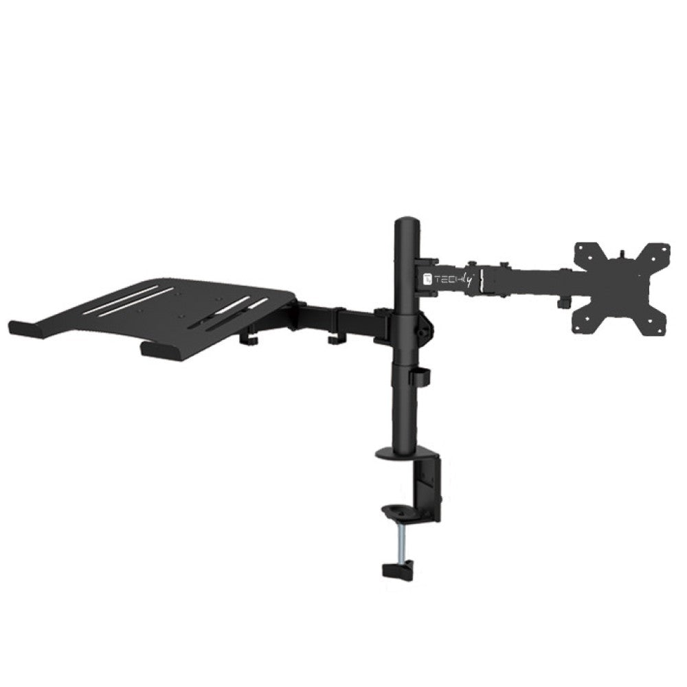 Desk Mount Arm for 13-32'' Monitor and Laptop Shelf