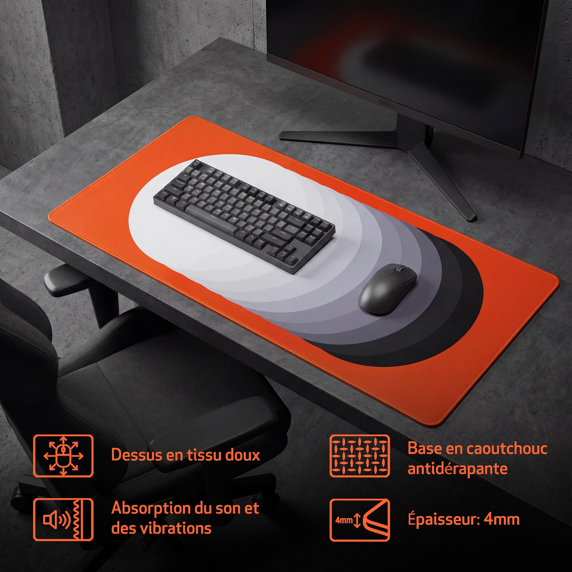 Cloth Deskpad - Rhythmicore - Mod Monochrome