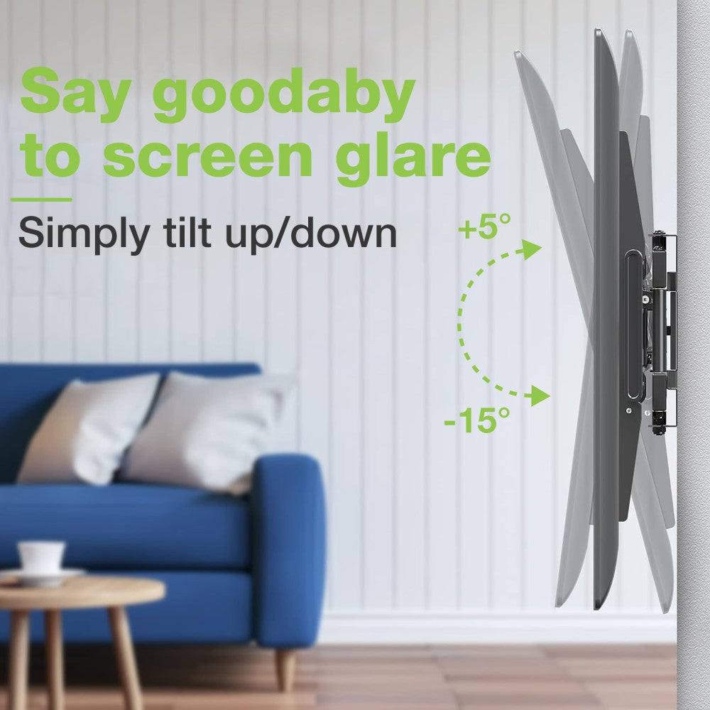 Support mural à double bras entièrement mobile pour téléviseur LCD 42-75''