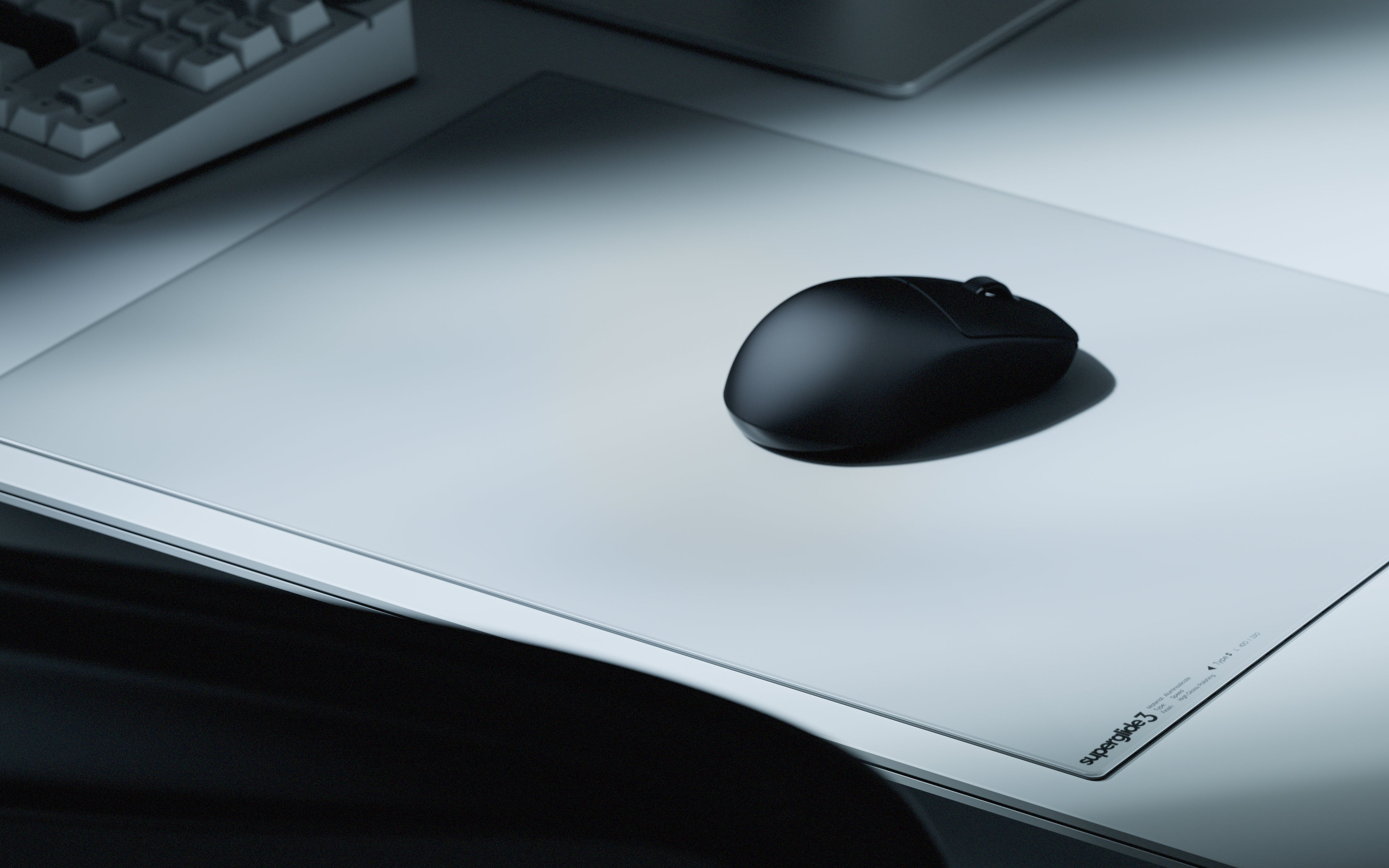 Tapis de souris en verre Superglide3 - Grand - Blanc