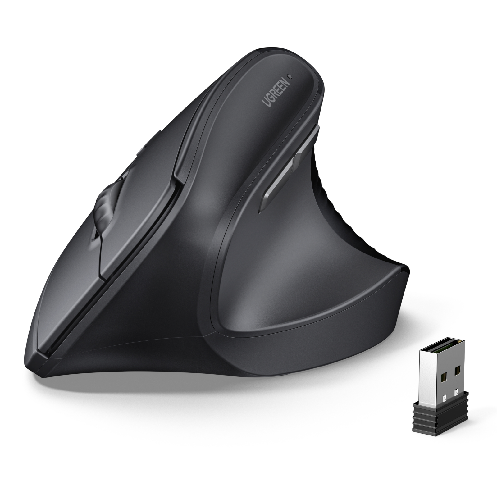 Souris verticale ergonomique sans fil et Bluetooth 2,4 GHz - Grise
