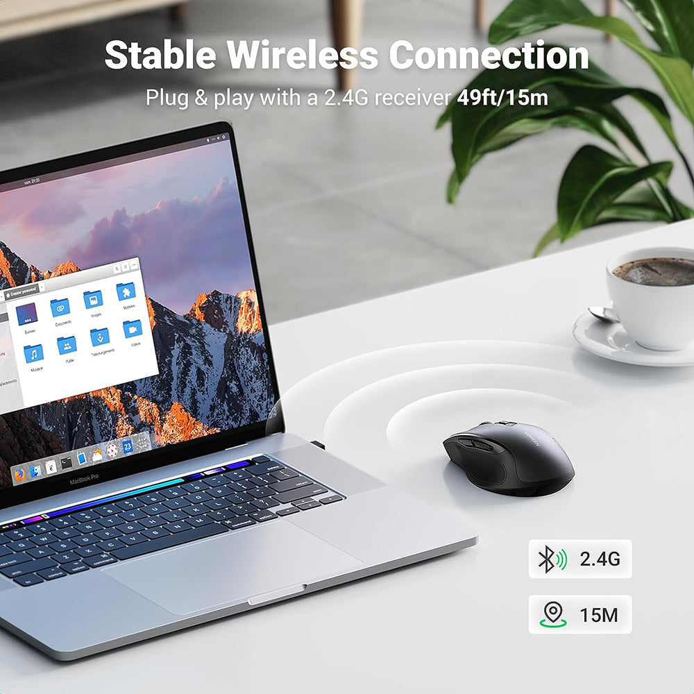 Wireless Mouse - Ergonomic Contoured-Shape Design