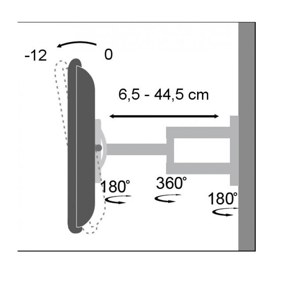 2-Arm Tilt/Swivel TV Wall Mount- 19-37in
