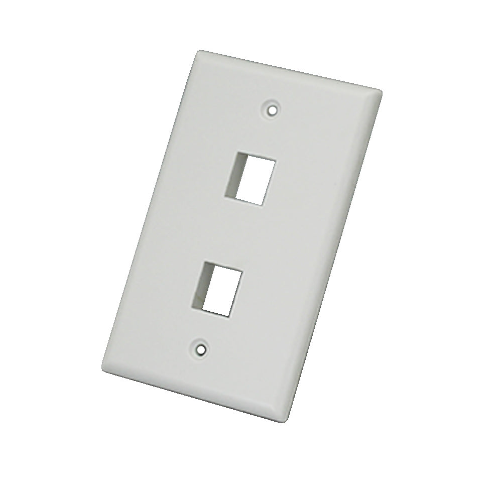 Keystone Wall Plate, 2 Port - White