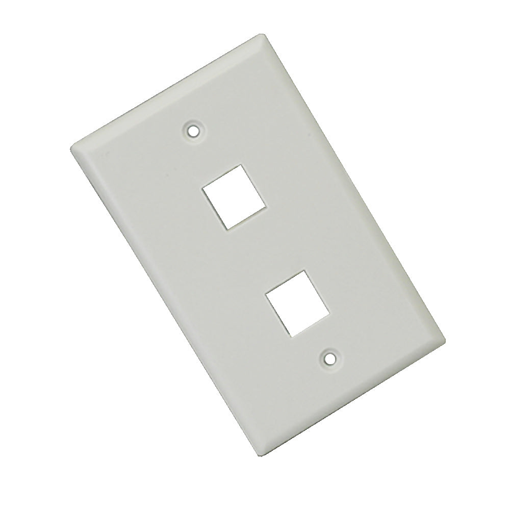Keystone Wall Plate, 2 Port - White