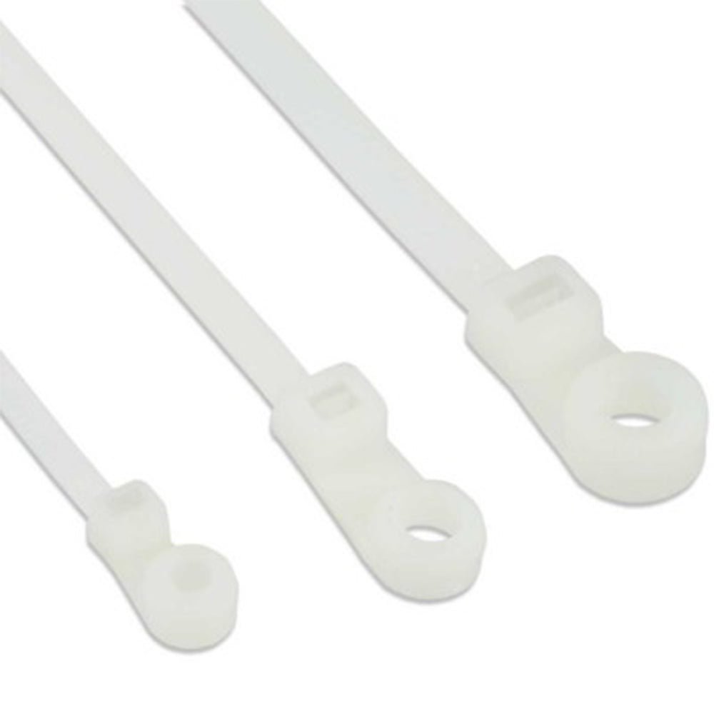 Eyelet Nylon Zip Ties - 30cm, 100 Pack