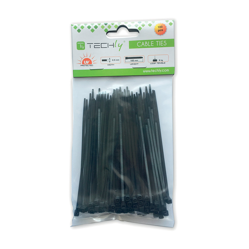 10cm Black Zip Tie, 100 Pack