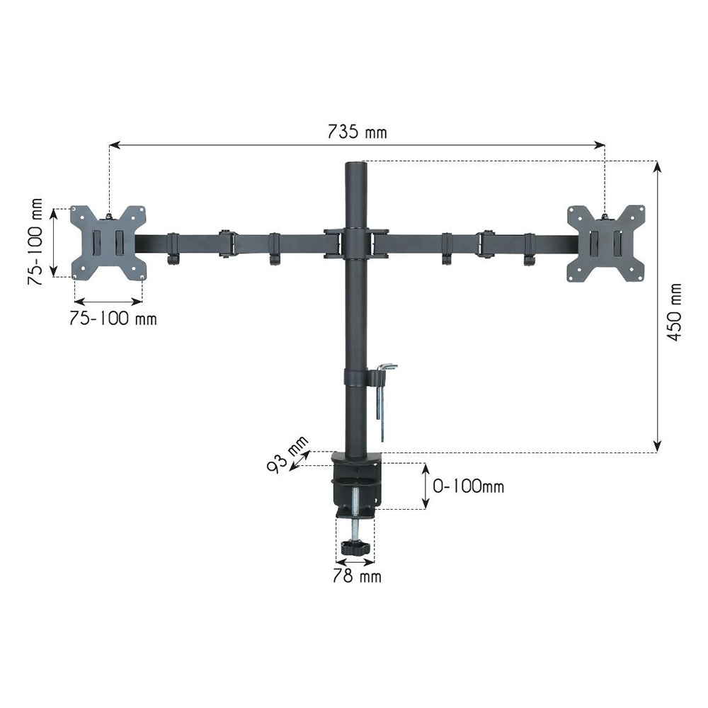 Dual monitor Desk Stand, 13-27